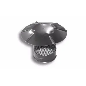 Chim-A-Lator 340013 13" Black Galvanized Round Chimney Cap With 3/4 Mesh