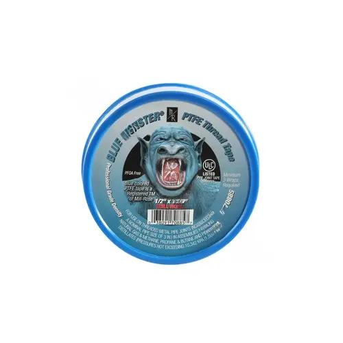 Thread Seal Tape Blue Monster Blue 1/2" W X 1429" L Blue Thread Seal Tape Blue Monster Blue 1/2" W X 1429" L Blue