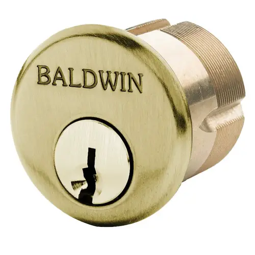 2" Mortise Cylinder Satin Brass with Brown Finish 2" Mortise Cylinder Satin Brass with Brown Finish
