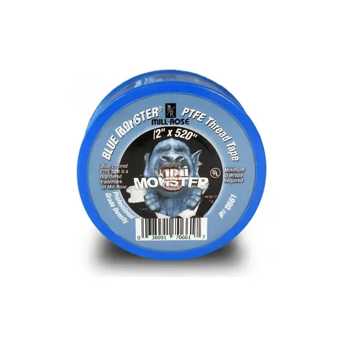 Thread Seal Tape Blue Monster Blue 1/2" W X 520" L Blue Thread Seal Tape Blue Monster Blue 1/2" W X 520" L Blue
