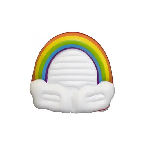 Pool Float Multicolored Vinyl Inflatable Rainbow Island Multicolored