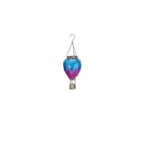 Lantern Blue/Pink Glass/Metal 15" H Hot Air Balloon b - pack of 4 Lantern Blue/Pink Glass/Metal 15" H Hot Air Balloon b - pack of 4