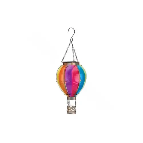 Lantern Multicolored Glass/Metal 15" H Hot Air Balloon Multicolored - pack of 4