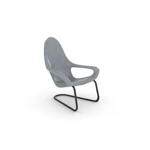Woosah Stacking Lounge Chair With Black Base And Gray Granite Seat Woosah Stacking Lounge Chair With Black Base And Gray Granite Seat