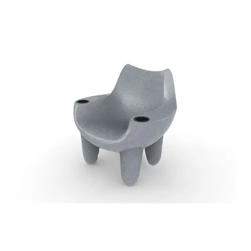 Gray Granite Splash Series Mibster Chair With White And Black Cupholders