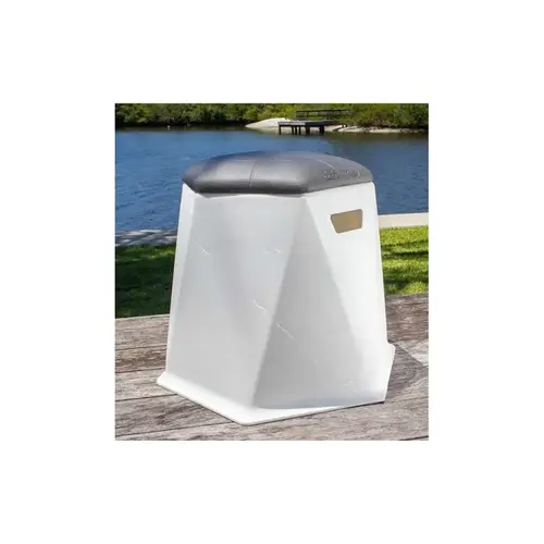 18" White Granite Splash Series Twisted Hex Stool 18" White Granite Splash Series Twisted Hex Stool