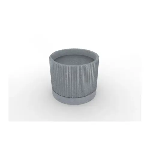 Wide Gray Granite Splash Series Ripple Planter With Tray