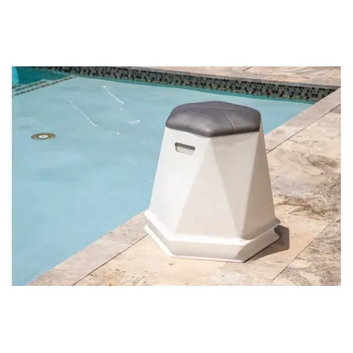 18" White Splash Series Twisted Hex Stool