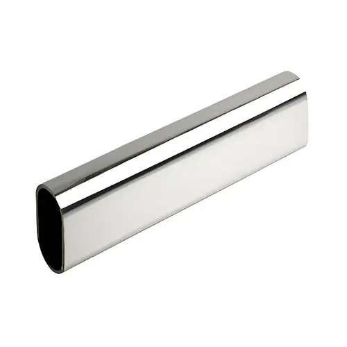 Polished Chrome 30mm H X 15mm W X 96"L Oval Closet Rod, Aluminum Material, 96" Length, Polished Chrome Finish