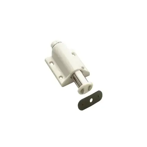 Single Magnetic Touch Latch, Plastic with White Single Magnetic Touch Latch, Plastic with White