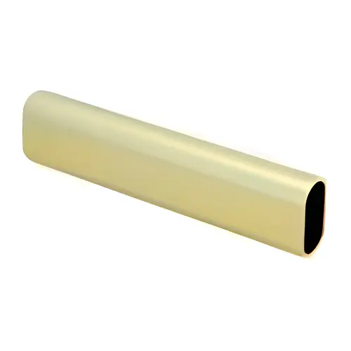 Satin Brass Oval Closet Rod, Aluminum Material, 30mm Height, 15mm Width, 96" Length, Satin Brass Finish, Closet Hardware