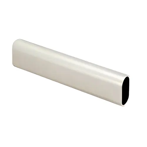 Satin Nickel 30mm H X 15mm W X 96"L Oval Closet Rod, Aluminum Material, 96" Length, Satin Nickel Finish