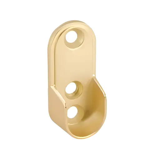 Flange with Screws, Oval 44mm L, Steel Material, 1.73" Length, 0.75" Width, 0.47" Projection, Satin Brass Finish