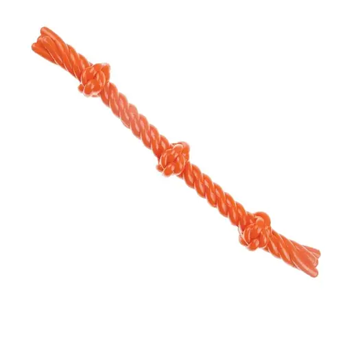 Dog Toy, 3-Knot Rope, Thermoplastic Rubber, Orange Dog Toy, 3-Knot Rope, Thermoplastic Rubber, Orange