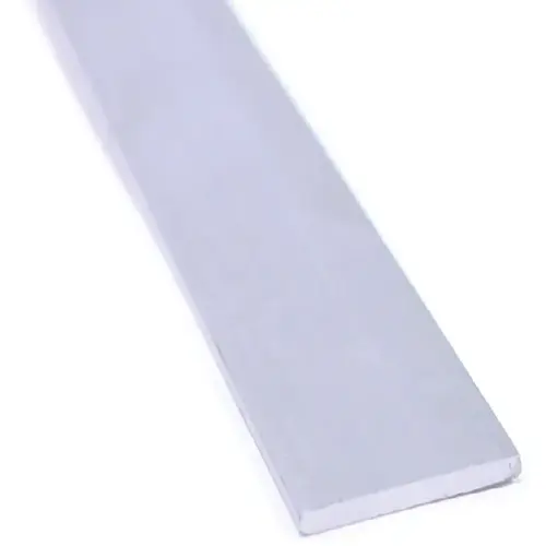 Flat Bar, 1-1/2 in W, 96 in L, 1/8 in Thick, Aluminum, Mill Silver