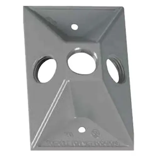 Lampholder Cover, 4-1/2 in L, 2-7/8 in W, Rectangular, Metal, Gray Lampholder Cover, 4-1/2 in L, 2-7/8 in W, Rectangular, Metal, Gray