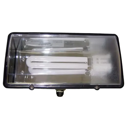 Flood Light, 120 V, 13 W, 1-Lamp, Fluorescent Lamp, Plastic Fixture