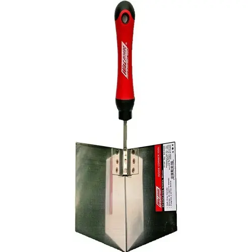 Corner Tool, 4 in W Blade, 5 in L Blade, Stainless Steel Blade, Soft Grip Handle Corner Tool, 4 in W Blade, 5 in L Blade, Stainless Steel Blade, Soft Grip Handle