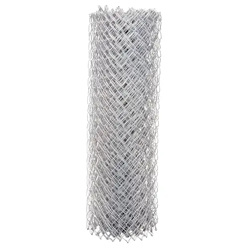 Chain-Link Fence, Galvanized Material, 36" Width, 50 ft Length, 11-1/2 Gauge, Galvanized Finish