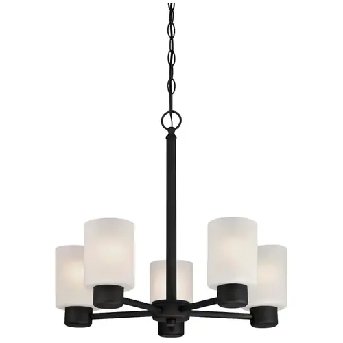 Sylvester Series Indoor Chandelier, 300 W, 5-Lamp, Incandescent Lamp, Oil-Rubbed Bronze Fixture Sylvester Series Indoor Chandelier, 300 W, 5-Lamp, Incandescent Lamp, Oil-Rubbed Bronze Fixture