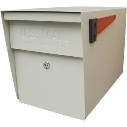 Packagemaster Series 7107 Mailbox, Steel, Powder-Coated, 11-1/4 in W, 21 in D, 13-3/4 in H, White