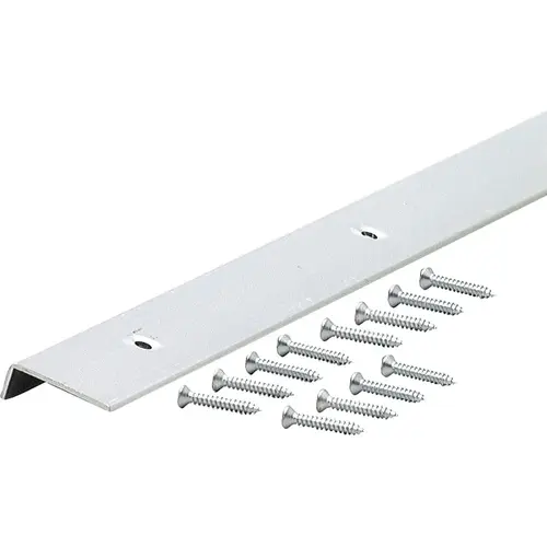 Edge Moulding with Screw, 96 in L, 1-3/16 in W, Aluminum, Silver, Anodized