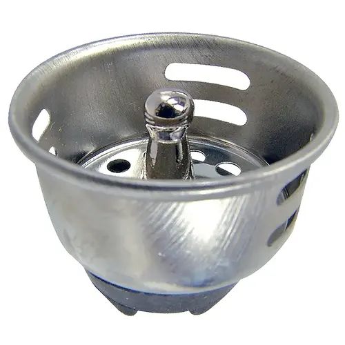 Strainer Basket, 2-13/16 in Dia, Stainless Steel, Stainless Steel, For: 2-13/16 x 1-3/4 in Sinks