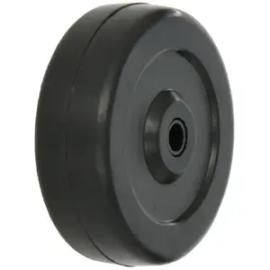 DH CASTERS W-SR40100B3 Caster Wheel, 4 in Dia Wheel, 3/8 in Dia Bore, 1 in Thick Wheel, 140 lb Load, Soft Rubber, Black