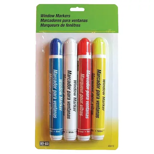 Window Marker, Non-Toxic, Rain-Resistant, Blue/Red/White/Yellow Window Marker, Non-Toxic, Rain-Resistant, Blue/Red/White/Yellow