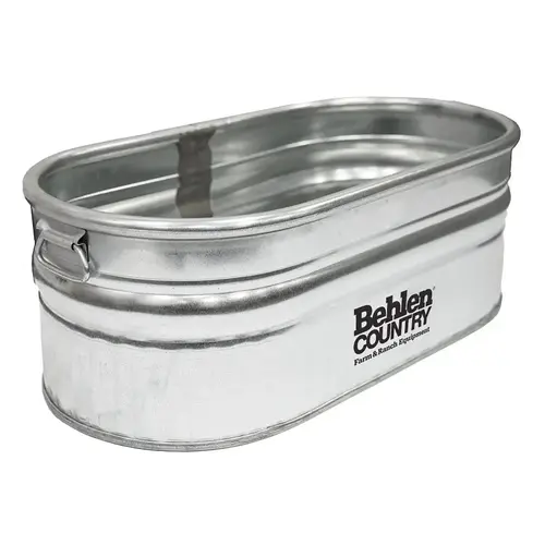 Shallow Utility Tank with Handle, 28 gal, Steel, Galvanized