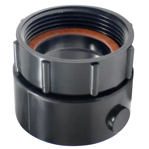 Swivel Tray Plug Pipe Adapter, 1-1/2 in, Hub x FNPT, ABS, Black, SCH 40 Schedule