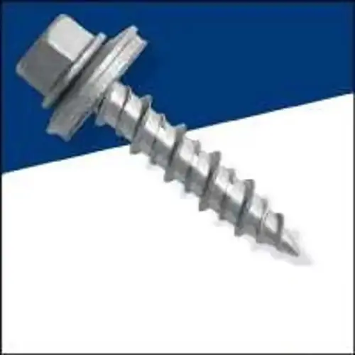 Screw, 1 in L, Coarse Thread, Hex Drive, Galvanized Steel Screw, 1 in L, Coarse Thread, Hex Drive, Galvanized Steel