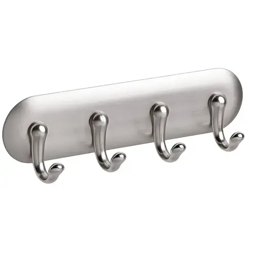 Key Rack 7" L Brushed Silver Stainless Steel Small 4-Hook Brushed Key Rack 7" L Brushed Silver Stainless Steel Small 4-Hook Brushed