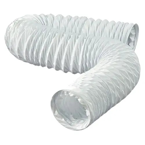 4 In. Dia x 20 Ft. L White Vinyl Flexible Ducting 4 In. Dia x 20 Ft. L White Vinyl Flexible Ducting