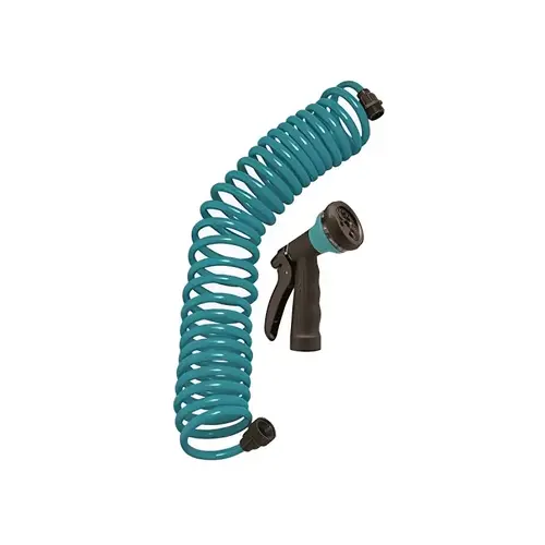 Coil Garden Hose 3/8" D X 25 ft. L Expandable Blue Blue Coil Garden Hose 3/8" D X 25 ft. L Expandable Blue Blue