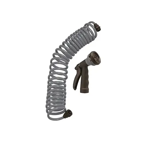 Coil Garden Hose 3/8" D X 25 ft. L Expandable Gray Gray Coil Garden Hose 3/8" D X 25 ft. L Expandable Gray Gray