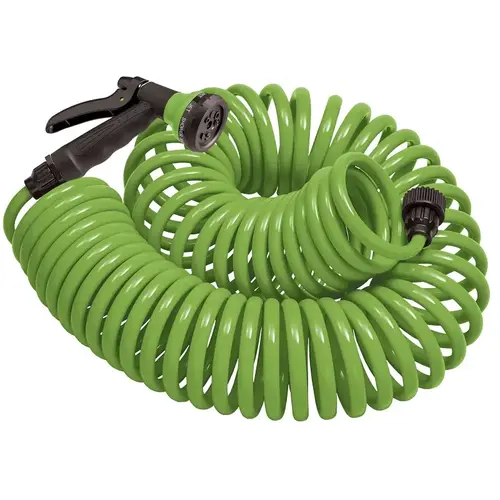 Coil Garden Hose 3/8" D X 50 ft. L Expandable Green Green Coil Garden Hose 3/8" D X 50 ft. L Expandable Green Green