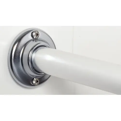 NeverRust Series AL500S Shower Rod, 60 in OAL, 1 in Dia, Aluminum, Chrome