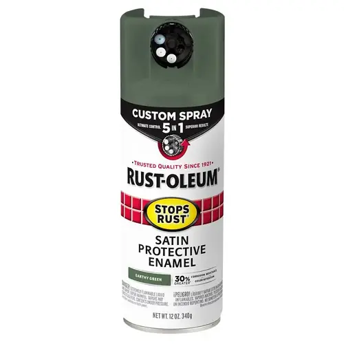 Rust Preventative Spray Paint, Satin, Earthly Green, 12 oz, Can Rust Preventative Spray Paint, Satin, Earthly Green, 12 oz, Can