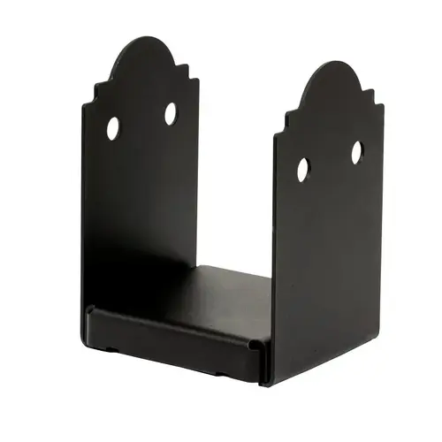 Post Base Outdoor Accents 7.25" H X 6" W 12 Ga. Galvanized Steel Black Post Base Outdoor Accents 7.25" H X 6" W 12 Ga. Galvanized Steel Black
