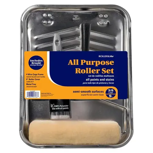 Paint Roller Kit All Purpose 9" W Cage Threaded End Paint Roller Kit All Purpose 9" W Cage Threaded End
