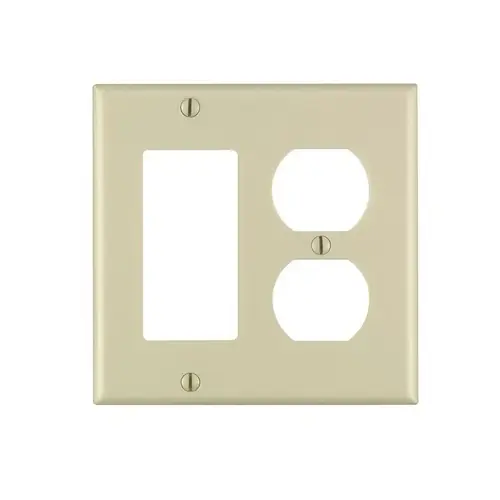 Wall Plate Ivory 2 gang Plastic Duplex/GFCI/Rocker Ivory Wall Plate Ivory 2 gang Plastic Duplex/GFCI/Rocker Ivory
