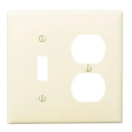 80705-I Combination Wallplate, 4-1/2 in L, 2-3/4 in W, Standard, 2 -Gang, Nylon, Ivory, Device Mounting 80705-I Combination Wallplate, 4-1/2 in L, 2-3/4 in W, Standard, 2 -Gang, Nylon, Ivory, Device Mounting