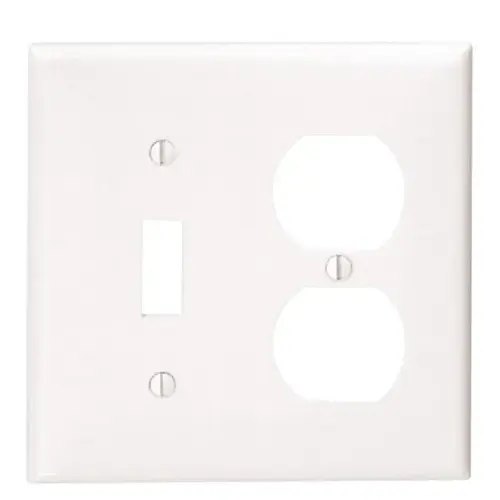 Wall Plate White 2 gang Thermoplastic Nylon Duplex/Toggle White Wall Plate White 2 gang Thermoplastic Nylon Duplex/Toggle White