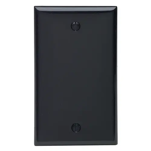 Wallplate, 4-1/2 in L, 2-3/4 in W, 0.22 in Thick, 1 -Gang, Thermoplastic Nylon, Black Wallplate, 4-1/2 in L, 2-3/4 in W, 0.22 in Thick, 1 -Gang, Thermoplastic Nylon, Black