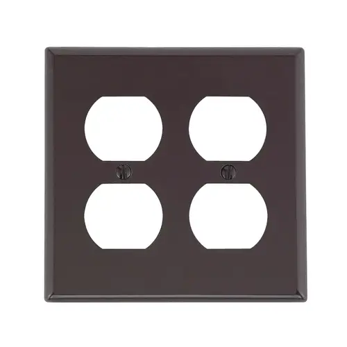 Wall Plate Brown 2 gang Plastic Duplex Outlet Brown Wall Plate Brown 2 gang Plastic Duplex Outlet Brown