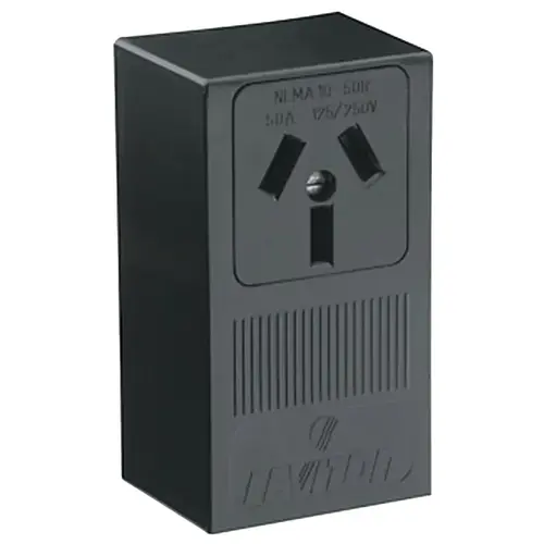 B01-05050-000 Electrical Receptacle, 3 -Pole, 125/250 V, 50 A, NEMA: NEMA 10-50R, Black