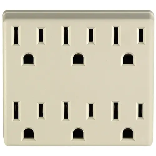 15 Amp 125-Volt 3-Wire Horizontal Grounded Adapter Ivory White 15 Amp 125-Volt 3-Wire Horizontal Grounded Adapter Ivory White