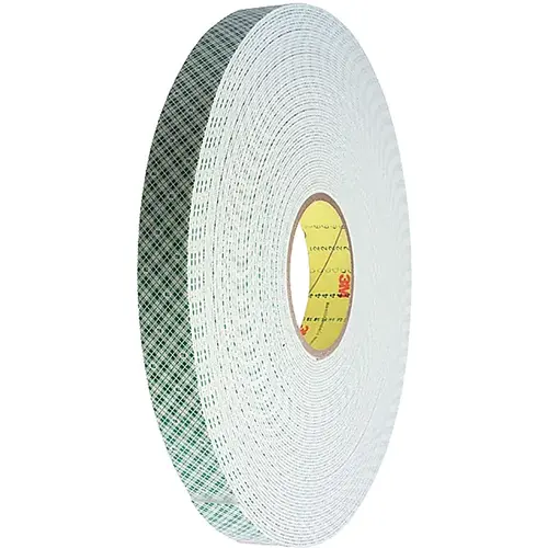 4016 Off-White Double Sided Foam Tape - 1/2" Width x 36 yd Length - 1/16" Thick