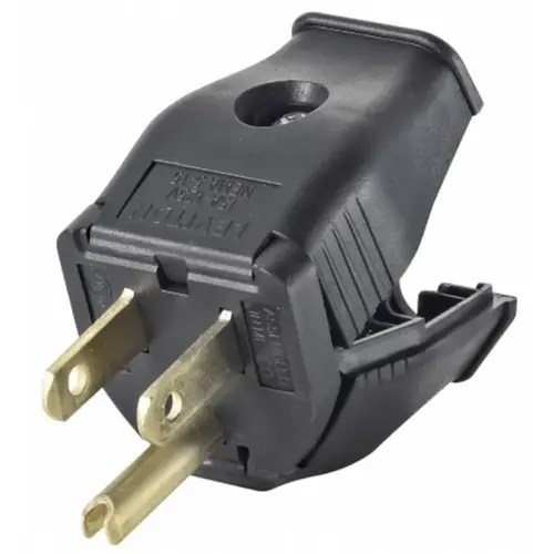 Plug Commercial and Residential Thermoplastic Ground/Straight Blade 5-15P 18-12 AWG 2 Pole 3 Black Plug Commercial and Residential Thermoplastic Ground/Straight Blade 5-15P 18-12 AWG 2 Pole 3 Black